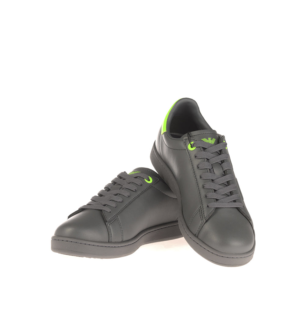 Scarpe Emporio Armani EA7 8 in Pelle Nero Verde - mem39