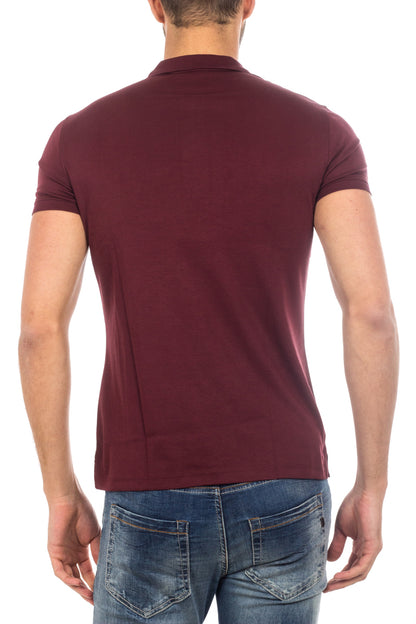 Polo Armani Jeans Bordeaux Scuro con Logo - mem39