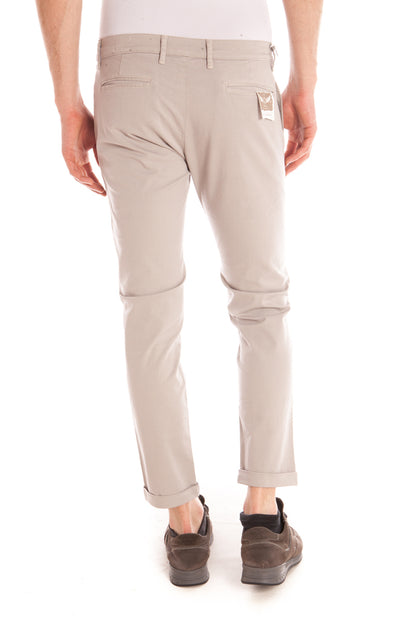 Pantaloni Beige Daniele Alessandrini con Chiusura a Zip e Bottone - mem39