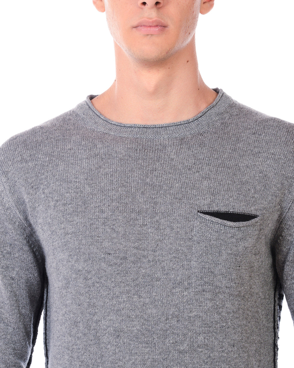 Maglia Lana Cashmere Daniele Alessandrini Grigia - mem39