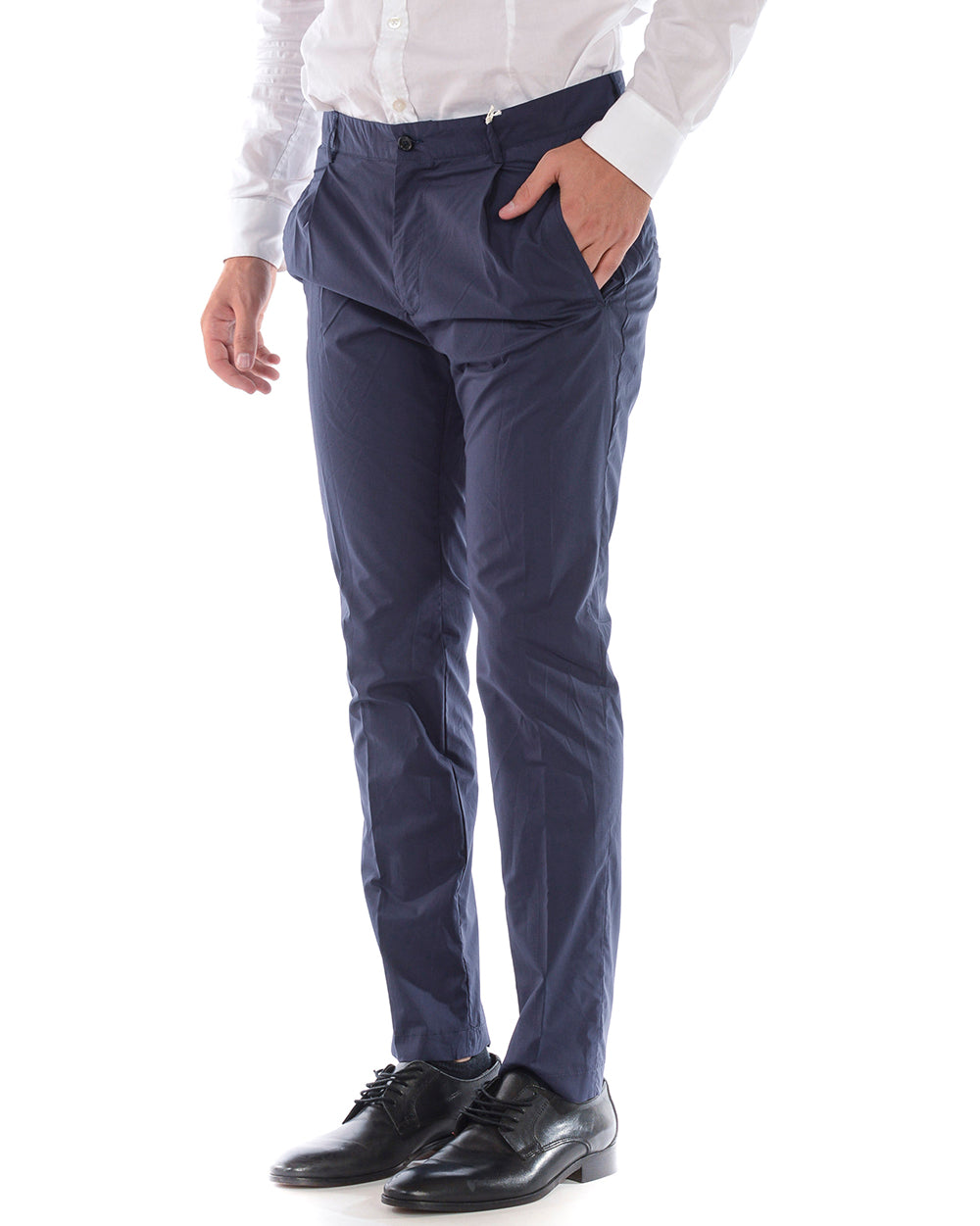 Pantaloni Blu Daniele Alessandrini 44 in Cotone - mem39