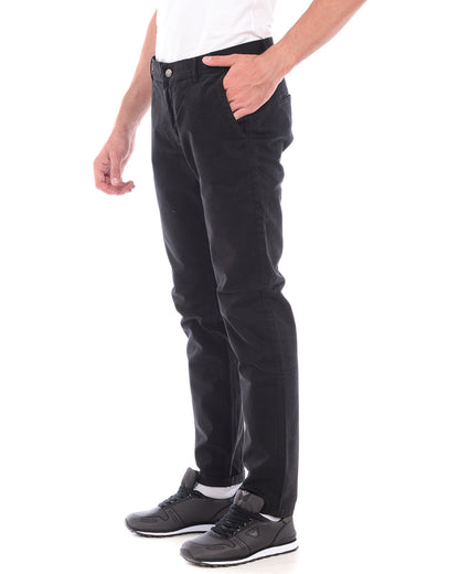 Pantaloni Daniele Alessandrini Nero Cotone Elastan - mem39