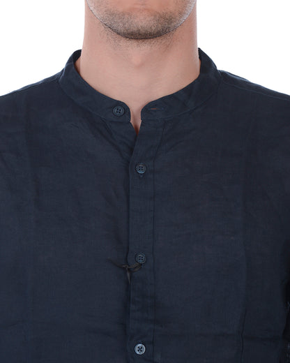 Camicia Lino Nero Daniele Alessandrini - mem39