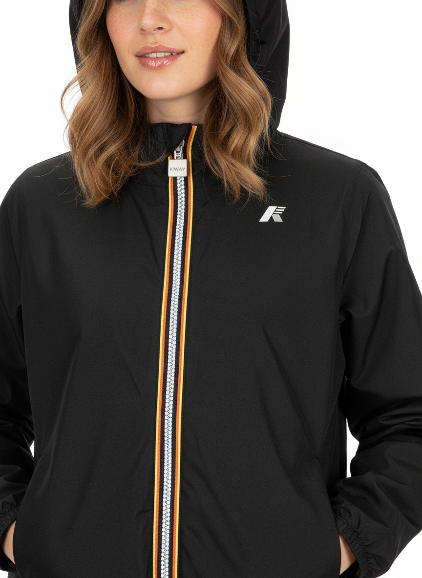 K-Way giubbino antivento leggero Jake reversibile nero verde