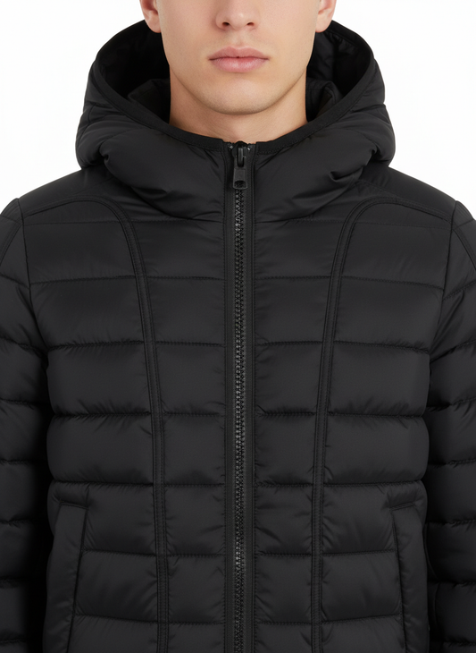 Diesel giubbino imbottito trapuntato con cappuccio nero