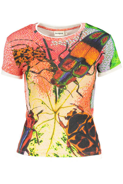 DESIGUAL T-SHIRT MANICHE CORTE DONNA ROSSO