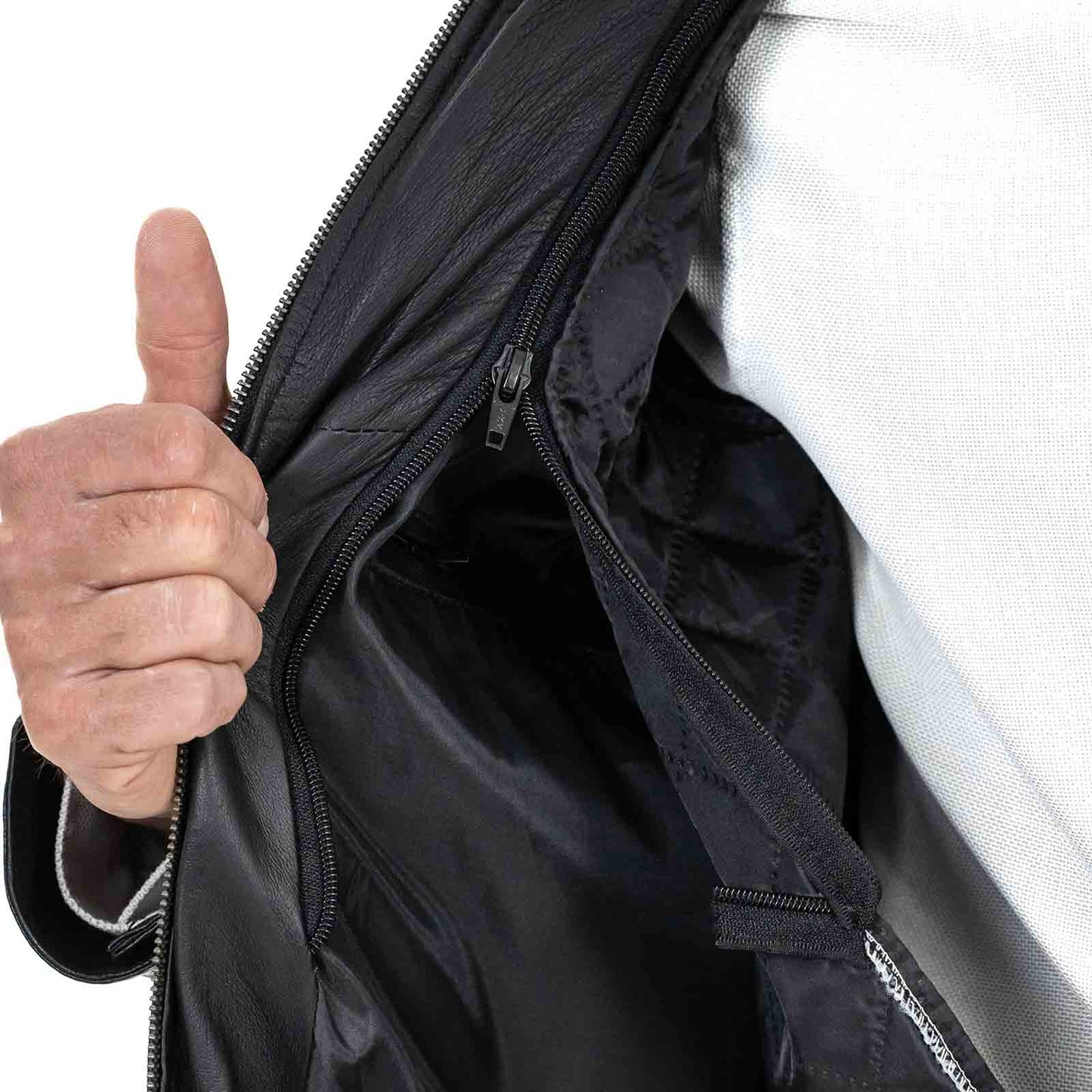 Giaccone Giacca Lungo In Vera Pelle Nera Uomo Slim Con Tasconi e Cintura Vita Rindway