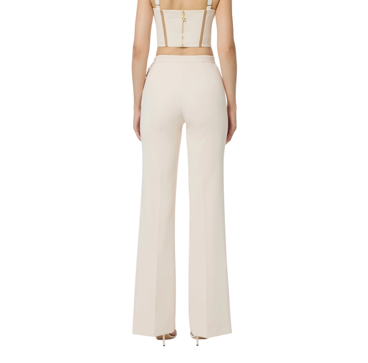 Elisabetta Franchi pantaloni a zampa in crepe panna