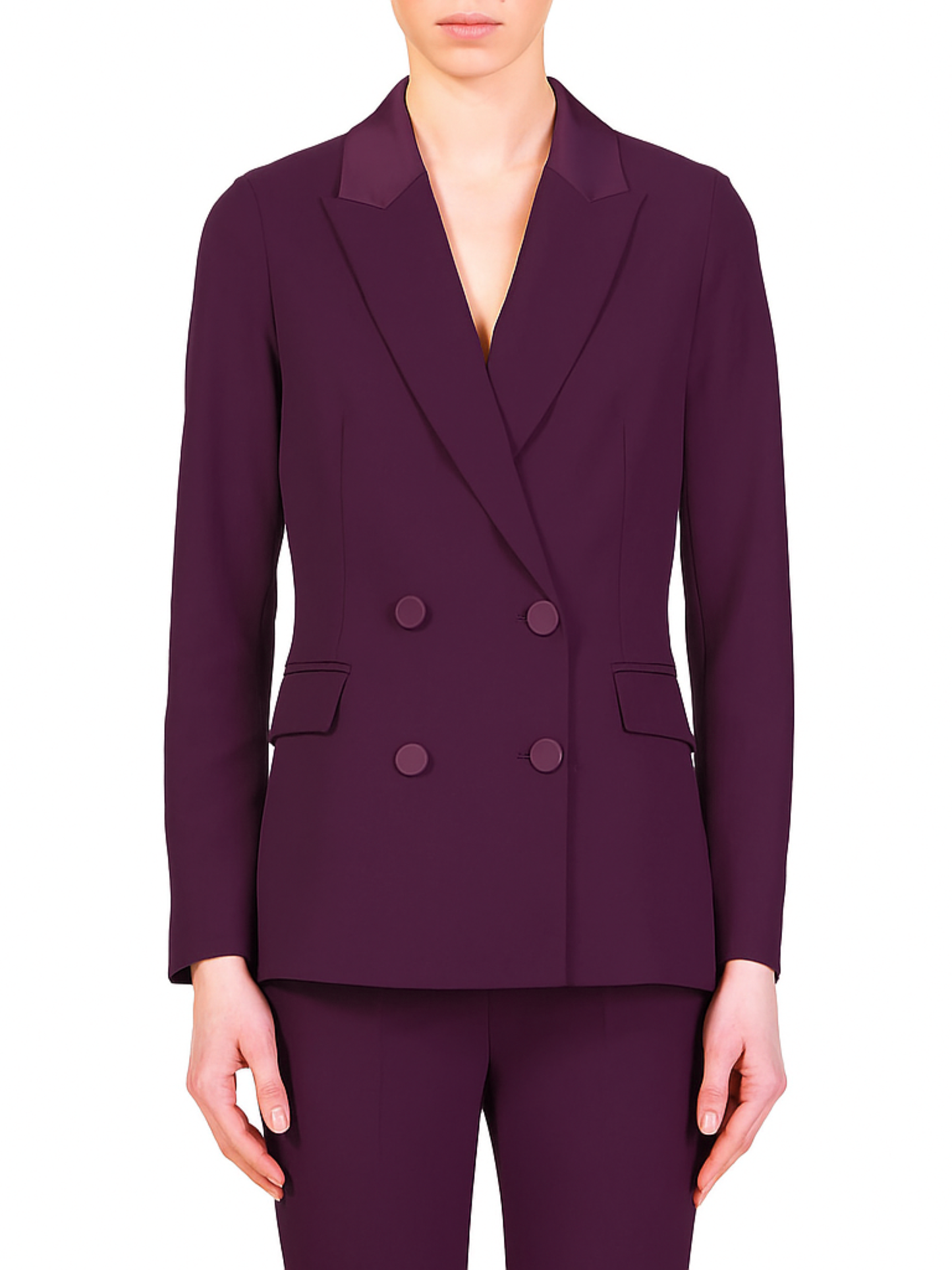 Vicolo giacca blazer doppiopetto color prugna