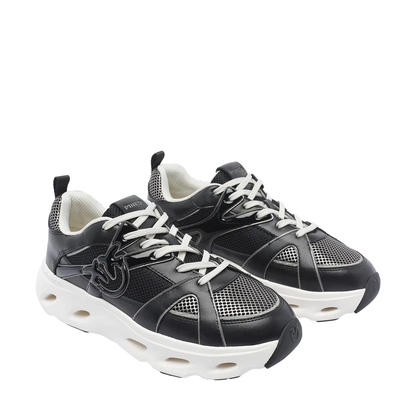 Pinko sneakers Spreading in mesh ed ecopelle nero