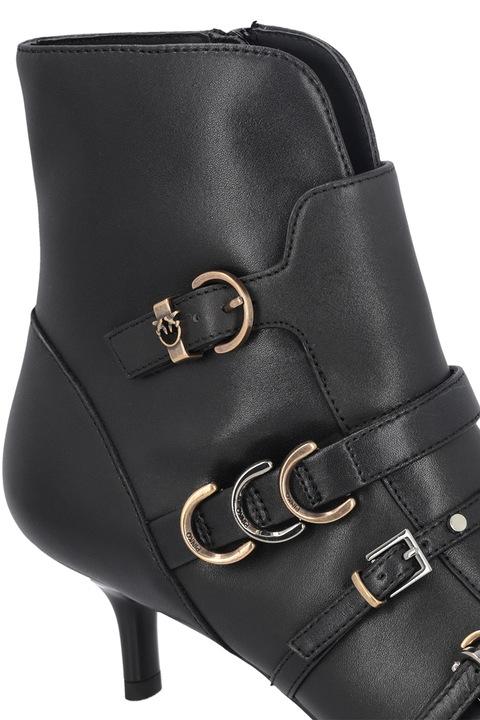 Pinko stivali tronchetti Gloria con fibbie nero