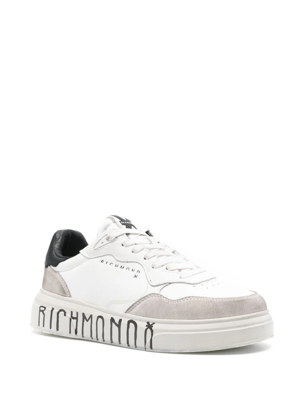 John Richmond sneakers in ecopelle e suede avorio