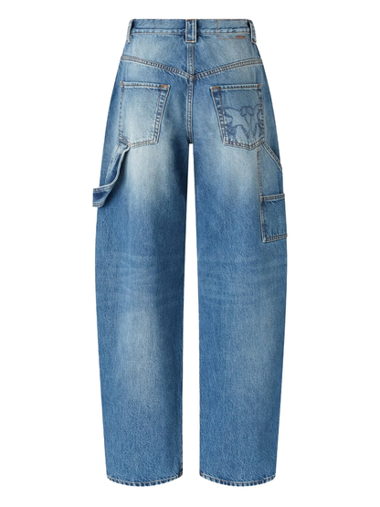 Pinko jeans Eloisette Balloon in denim lavaggio blu