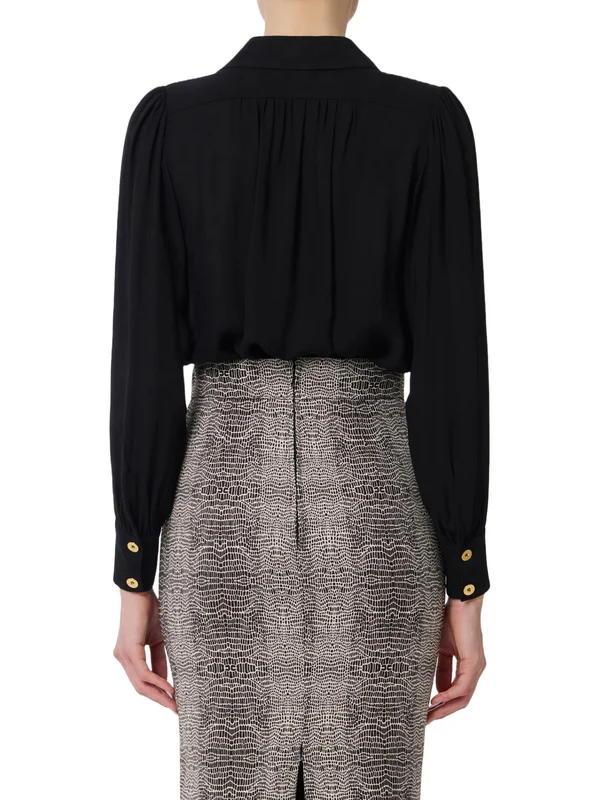 Elisabetta Franchi camicia in georgette con collana nero