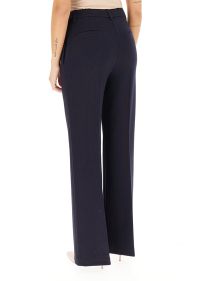 Vicolo pantaloni palazzo gessati blu