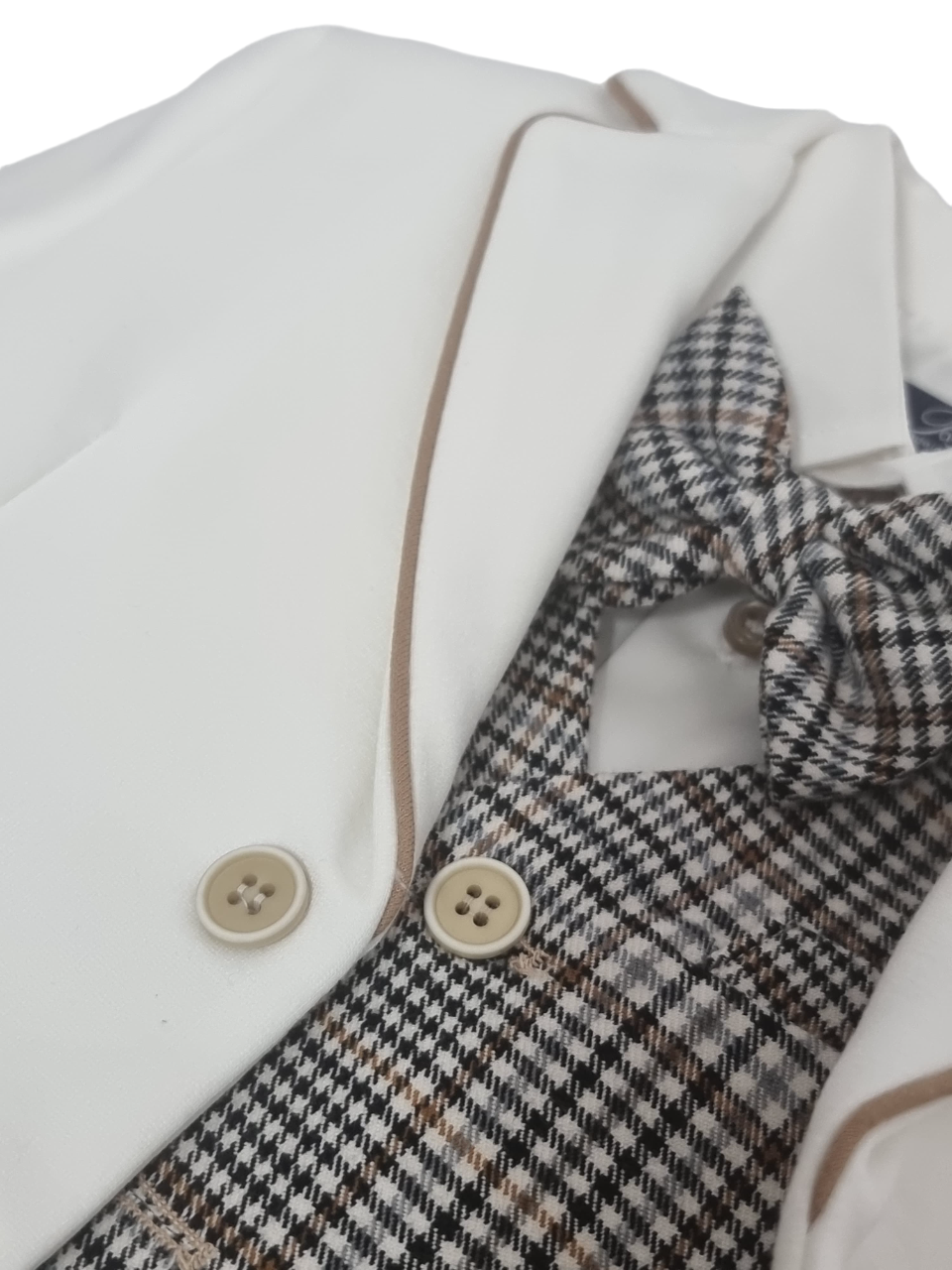 Pascal Kids completo elegante con camicia e gilet beige