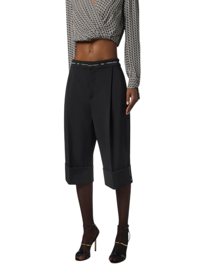 Elisabetta Franchi bermuda in crepe con nastro logato nero