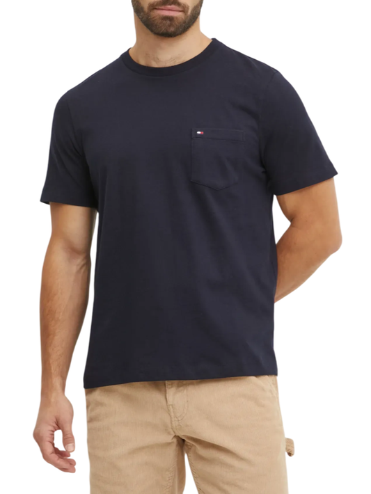 Tommy Hilfiger T-shirt maniche corte con taschino blu