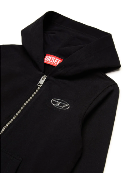 Diesel felpa con zip e cappuccio Smacis nero