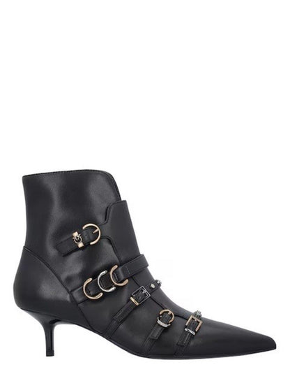 Pinko stivali tronchetti Gloria con fibbie nero