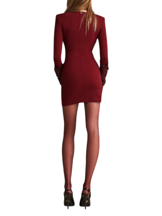 Aniye By abito corto Sienna in crepe bordeaux