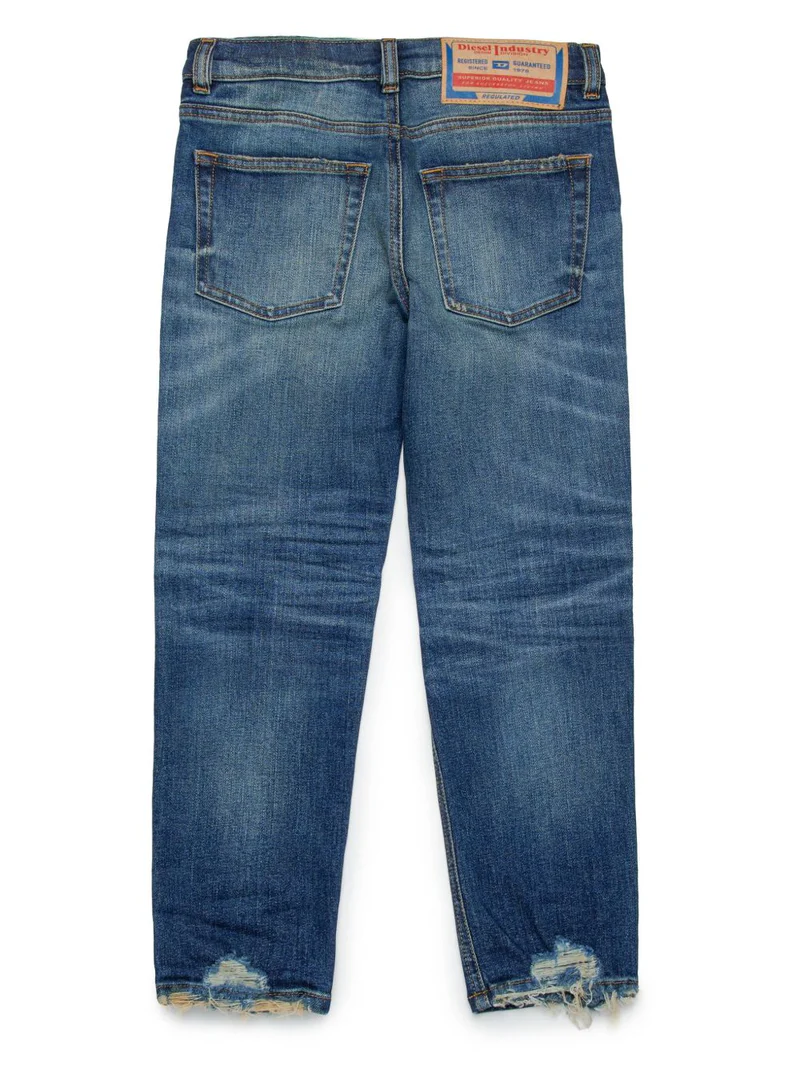 Diesel jeans gamba slim con strappi lavaggio blu