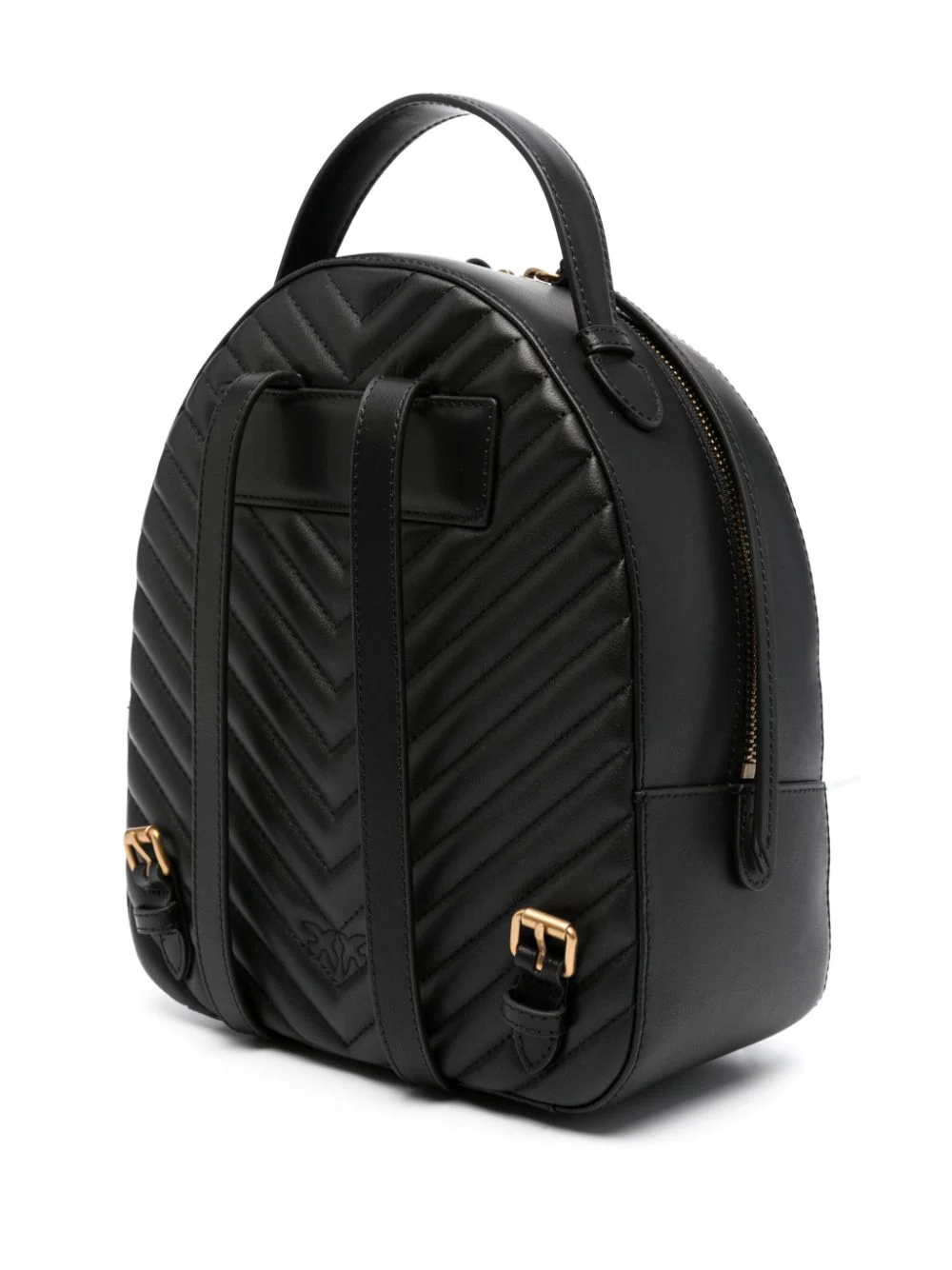 Pinko zaino Love Click Classic in pelle chevron nero oro