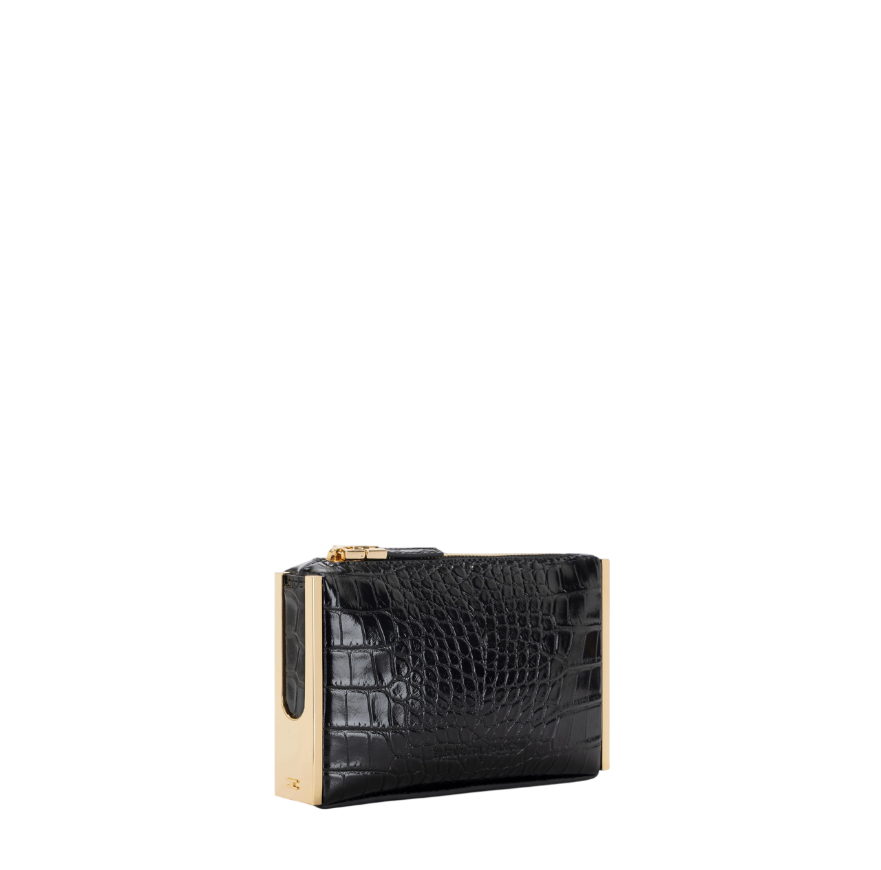 Elisabetta Franchi clutch in ecopelle coccodrillo nero