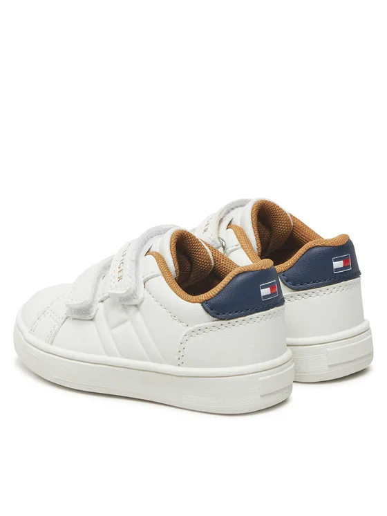 Tommy Hilfiger sneakers in ecopelle con velcro bianco