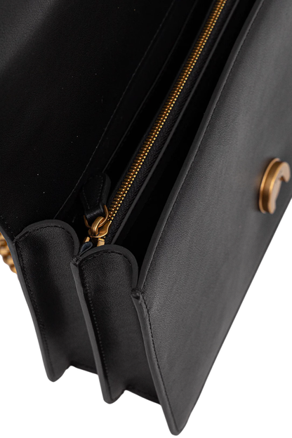 Pinko borsa a tracolla Love One Classic in pelle nero oro