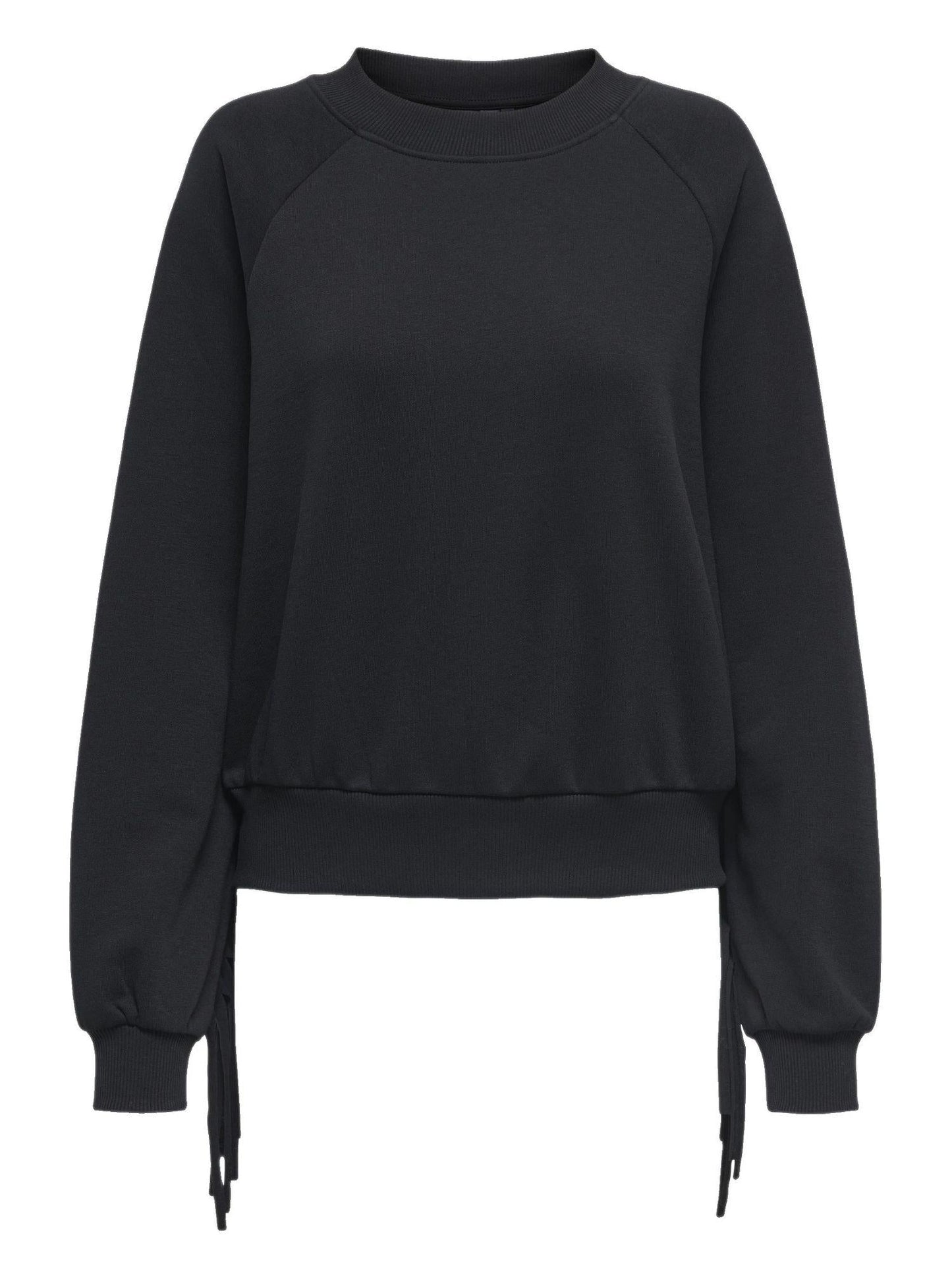 Only felpa in pile con frange nero