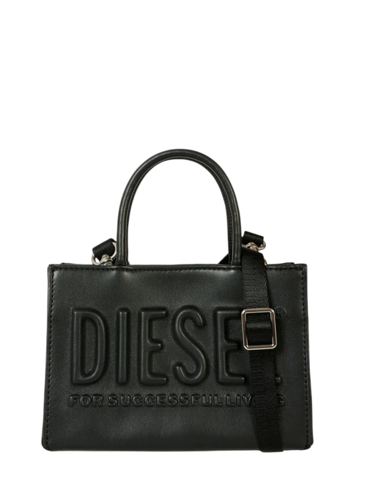 Diesel borsa in ecopelle con logo nero