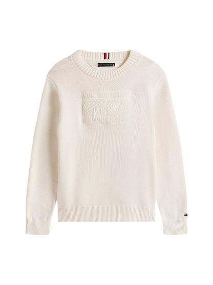 Tommy Hilfiger maglia bambino con logo avorio