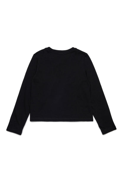 Diesel T-shirt manica lunga in jersey nero