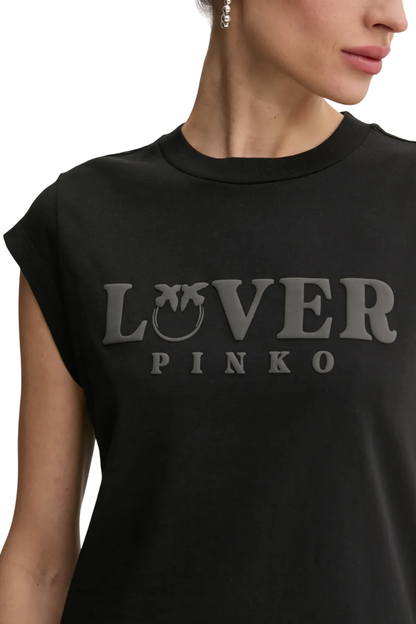 Pinko T-shirt Marrakech manica corta con logo verde militare