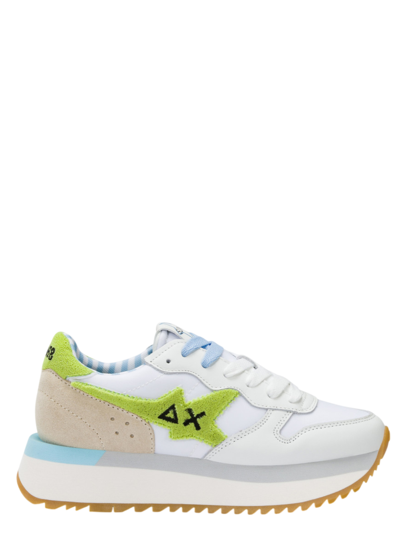 Sun68 sneakers Big Stargirl Spongee Logo bianco verde lime