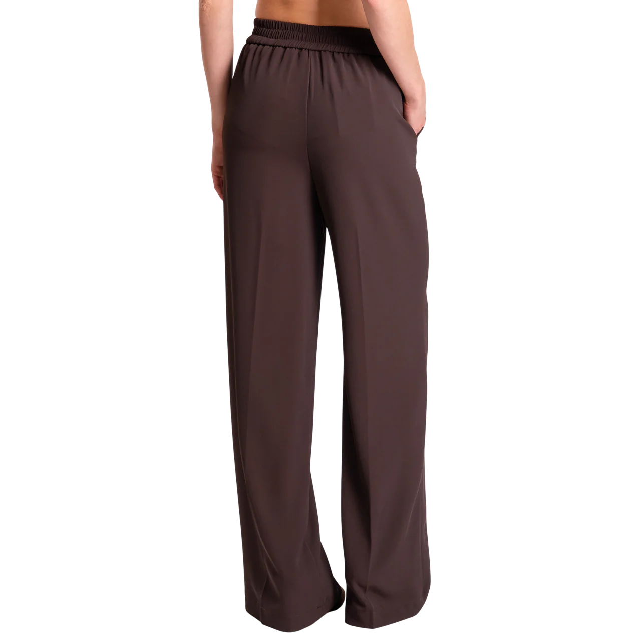 Vicolo pantaloni palazzo in tessuto fluido marrone