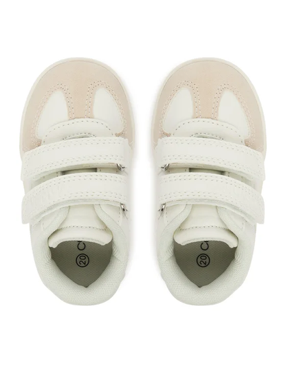 Calvin Klein Jeans sneakers in ecopelle e suede con velcro bianco