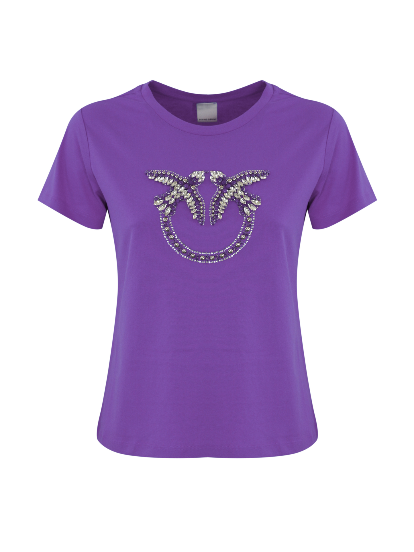 Pinko T-shirt Quentin con logo gioiello viola