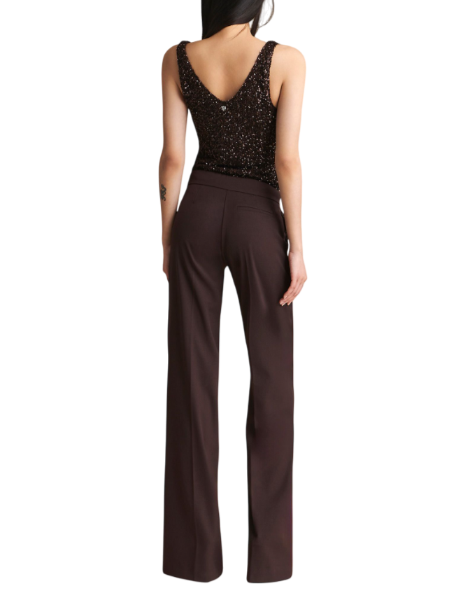 Aniye By top Luxy con paillettes marrone