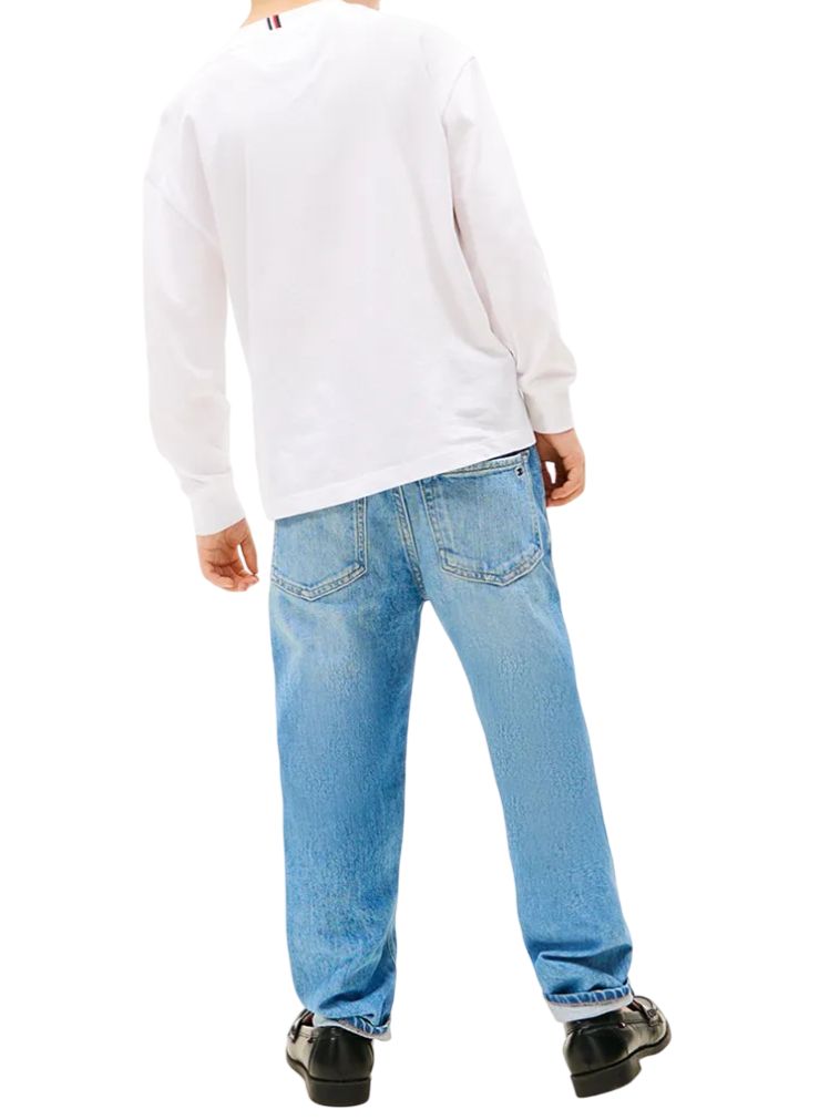 Tommy Hilfiger T-shirt bambino manica lunga bianco