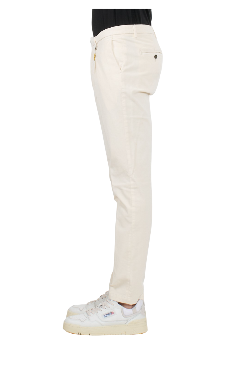 Manuel Ritz pantaloni chino in velluto a costine panna