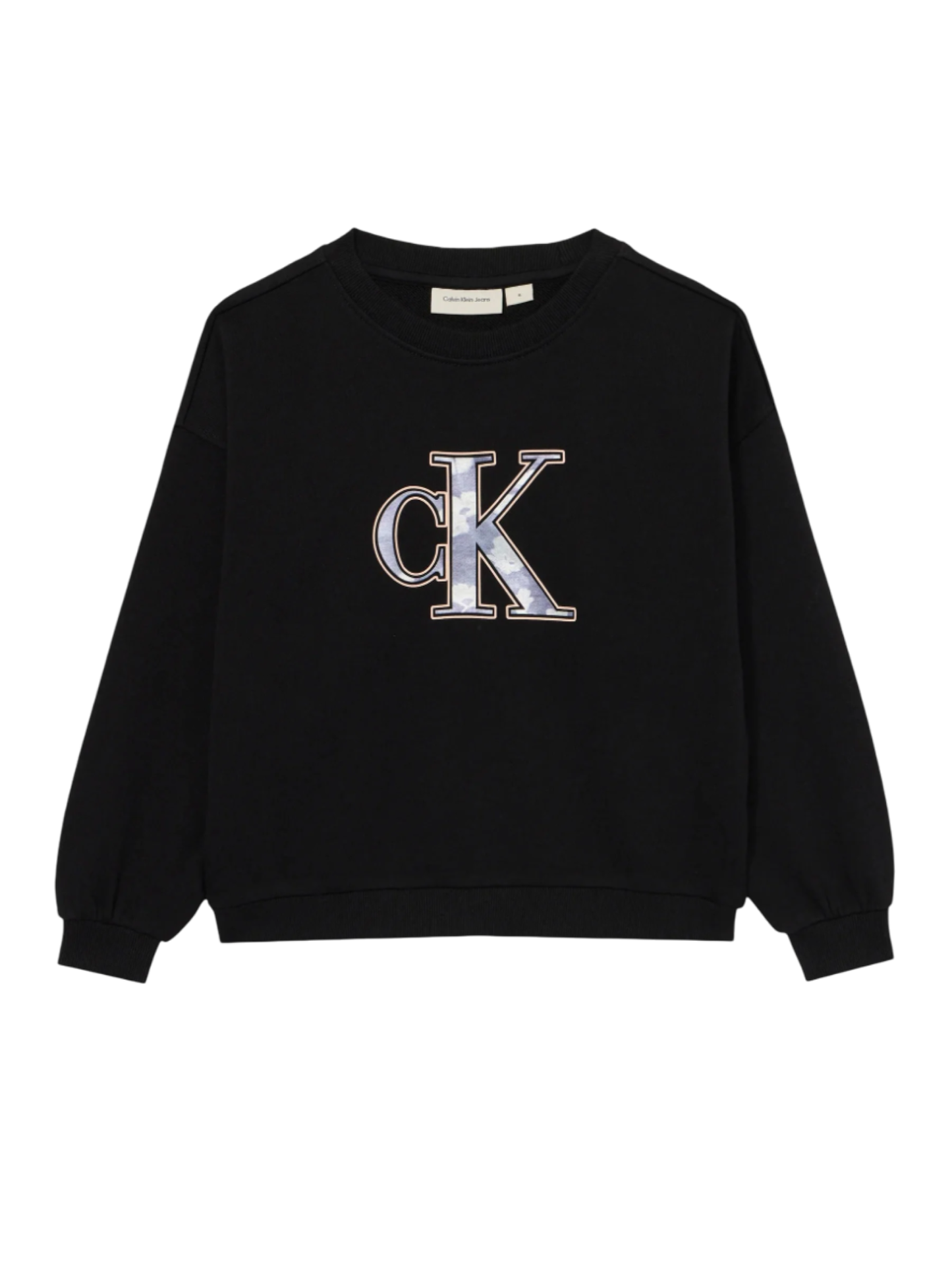 Calvin Klein Jeans felpa bambina con logo monogram nero