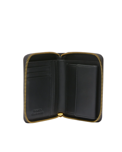 Pinko portafogli in pelle Taylor con zip nero oro