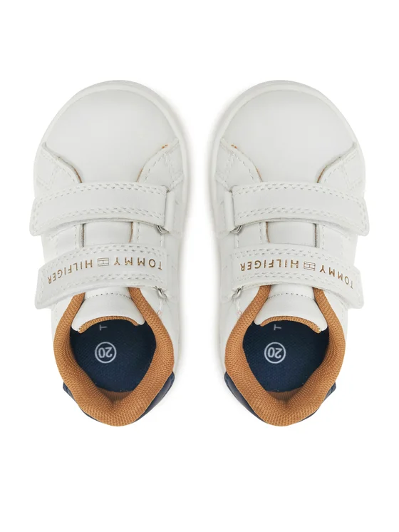 Tommy Hilfiger sneakers in ecopelle con velcro bianco