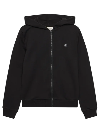 Calvin Klein Jeans felpa con cappuccio e zip unisex nero