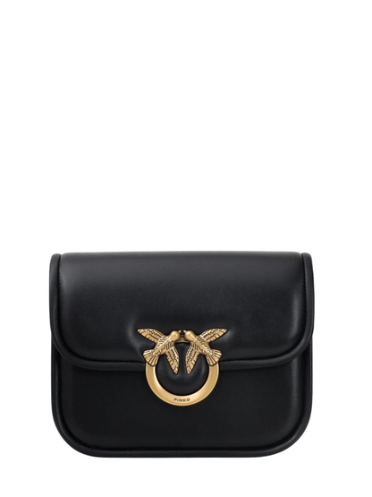 Pinko borsa Love Box Bag in pelle nero oro