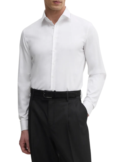 Calvin Klein camicia manica lunga slim fit bianco