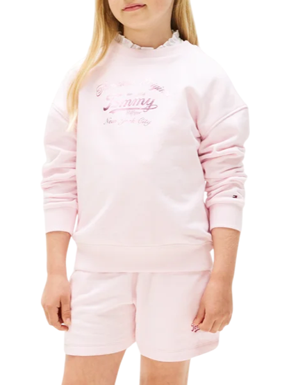 Tommy Hilfiger felpa bambina con logo rosa