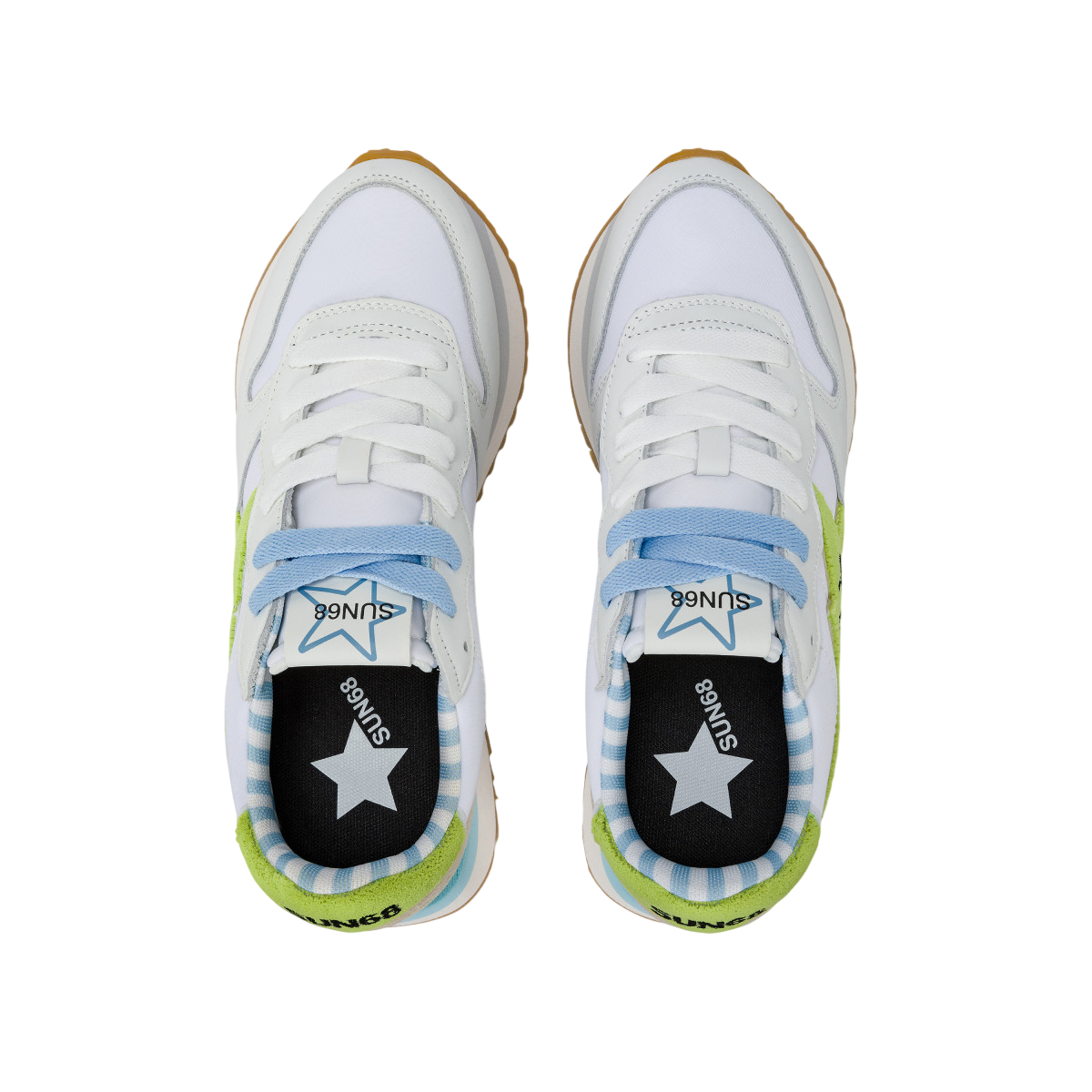 Sun68 sneakers Big Stargirl Spongee Logo bianco verde lime